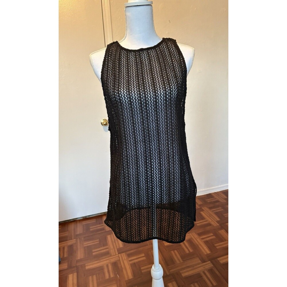 Women’s Black Swimsuit Cover Up Mini Dress Size S/M